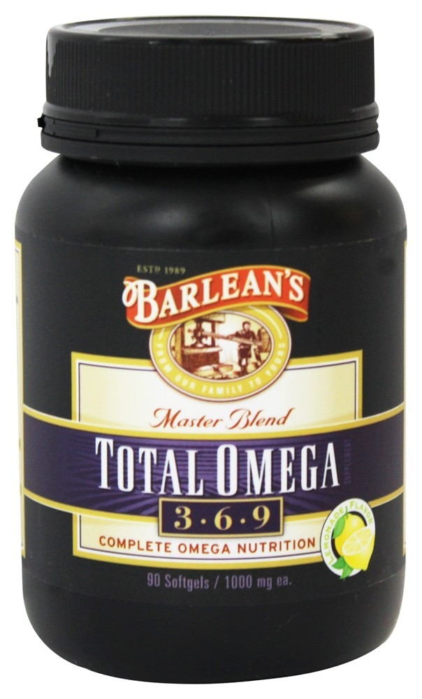 Total Omega 3 - 6 - 9 Sabor da Mistura de Limonada 1000 mg. - 90 Softgels Barlean's