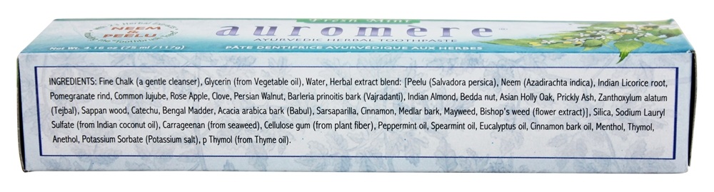 Hortelã fresca de creme dental Ayurveda - 4.16 oz. Auromere - Imagem 4