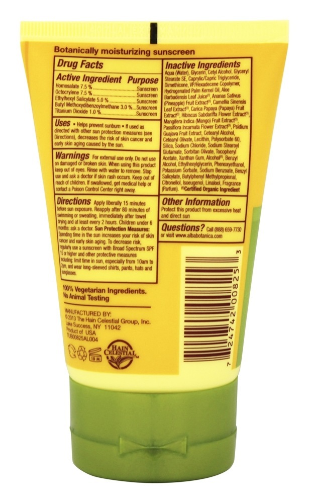Alba Havaiano Natural Protetor solar Aloés Vera 30 SPF - 4 fl. oz. Alba Botanica - Imagem 2