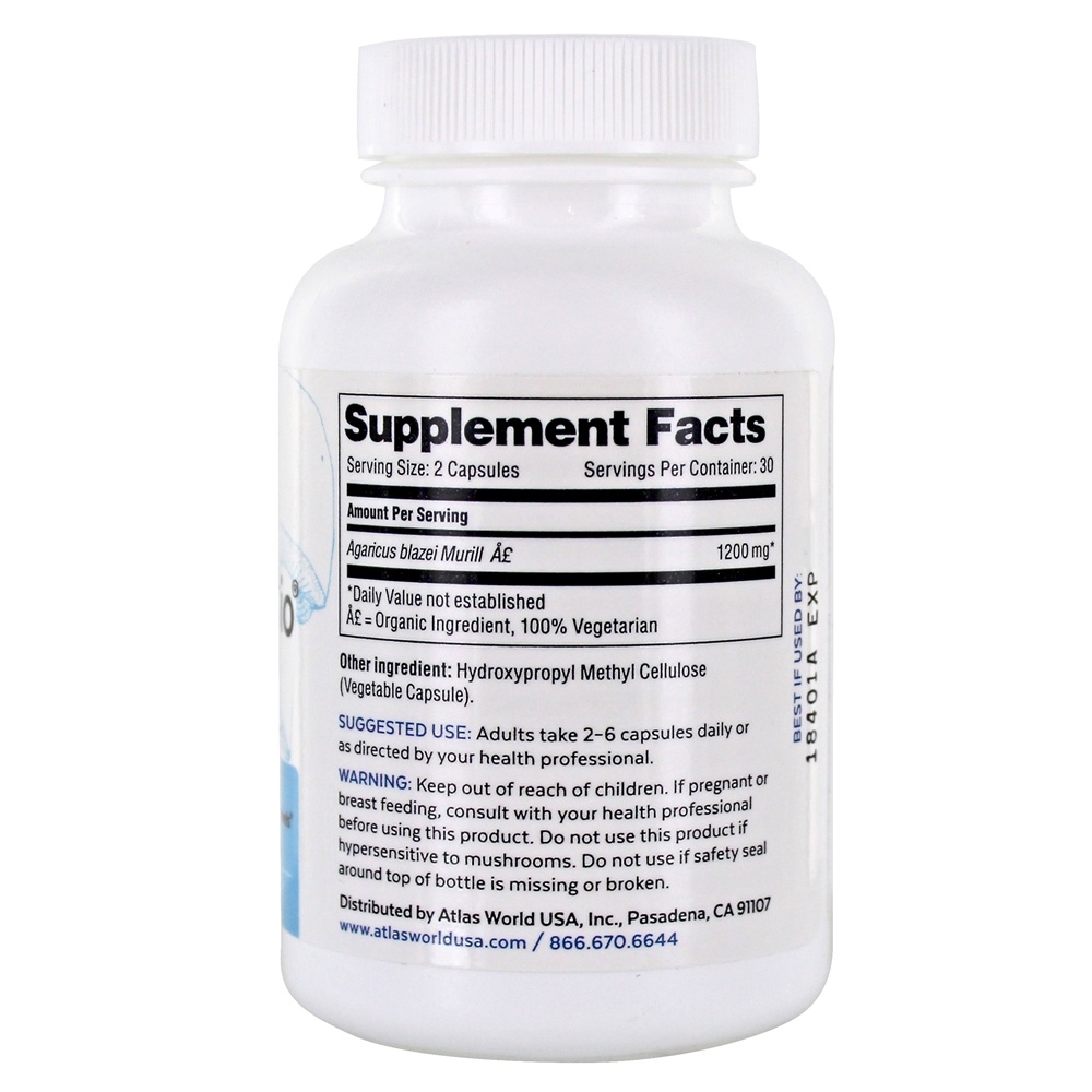 Superfood Science Agaricus Suporte Bio Imune 600 mg. - Cápsulas 60 Atlas World - Imagem 2
