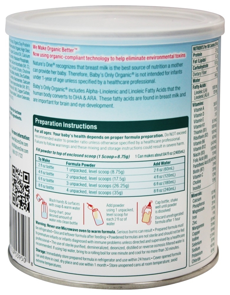 Fórmula Orgânica de Soja Infantil Fortificada - 12.7 oz. Ba - Imagem 3
