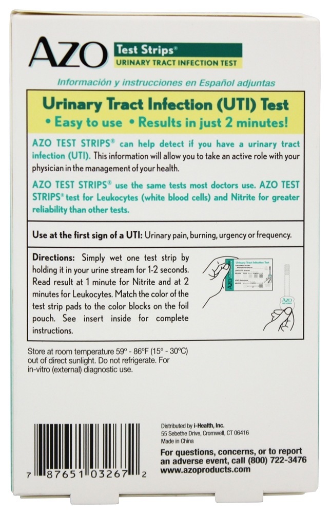 Tiras de teste de infecção do trato urinário - 3 Faixa (s) Azo - Imagem 2