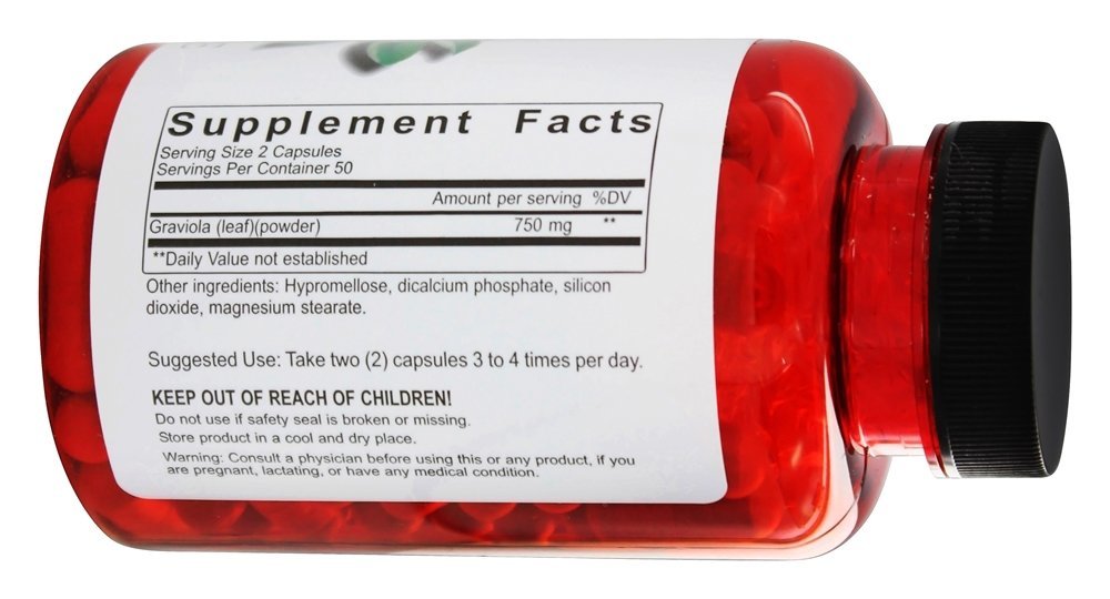 Maximizar Graviola 750 mg. - Cápsulas vegetarianas 100 Maximum International - Imagem 2