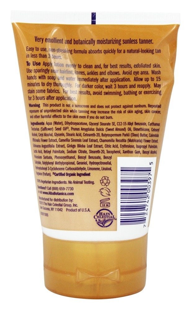 Bronzeamento Dourado Sem Emoliente Sem Loção Solar - 4 oz. Alba Botanica - Imagem 2