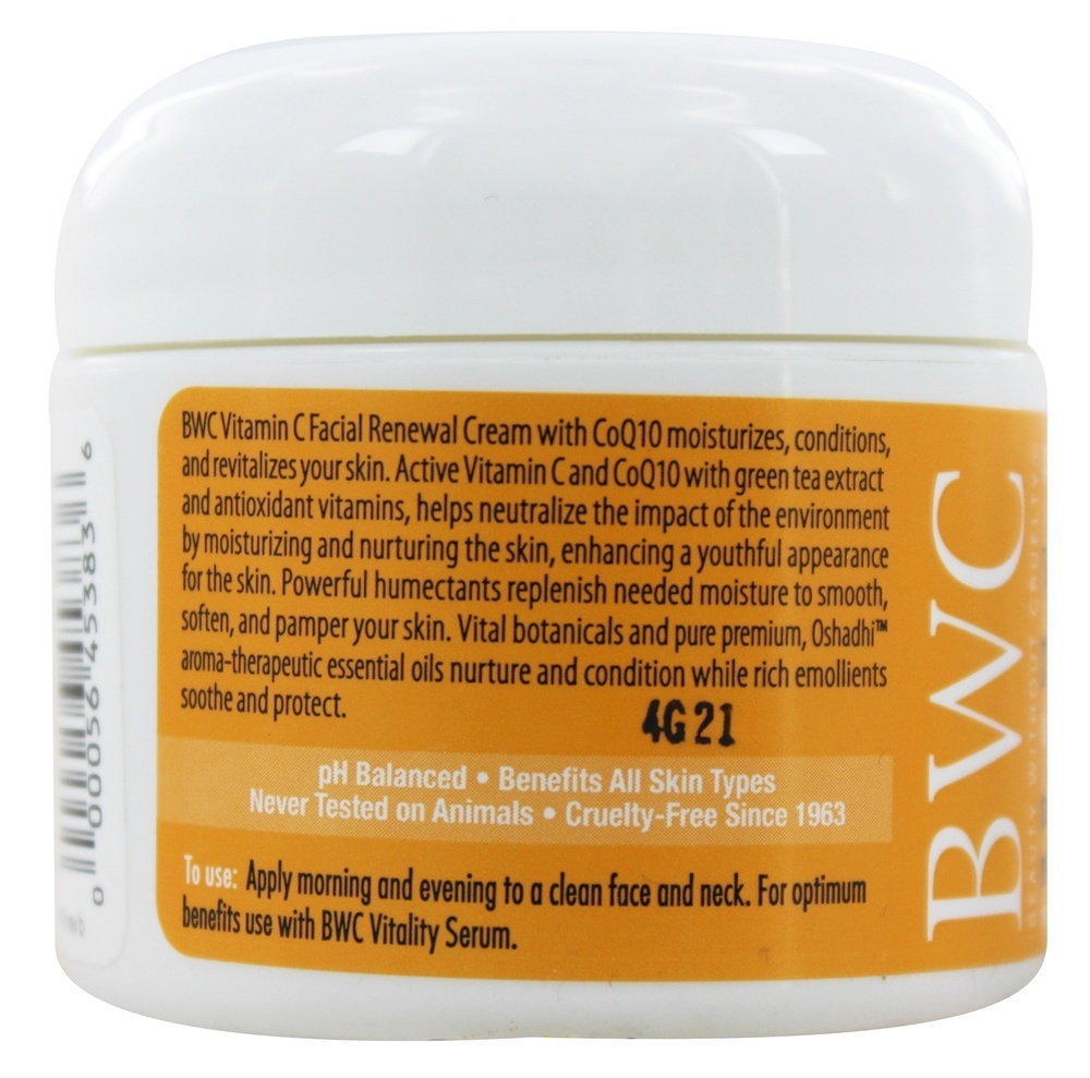 Vitamina C CoQ10 Renovação Creme Facial - 2 oz. Beauty Without Cruelty - Imagem 3