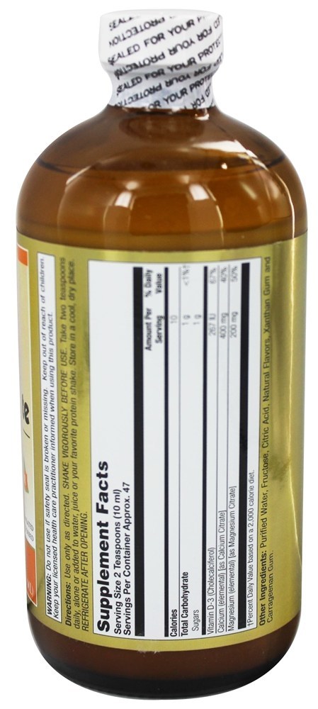 Líquido Cálcio Magnésio Citrato Natural Laranja Baunilha Sabor - 16 fl. oz. LifeTime Vitamins - Imagem 2