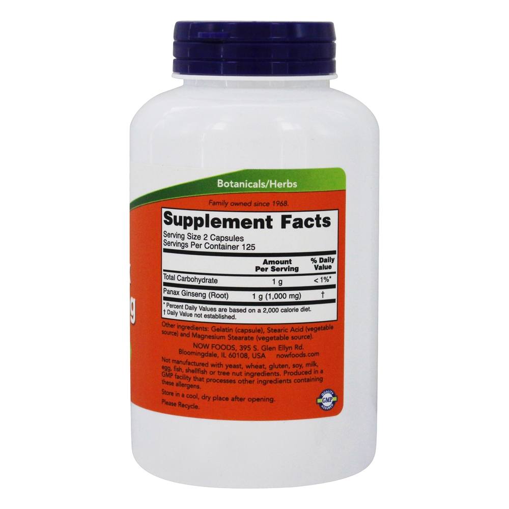 Panax Ginseng 500 mg. - Cápsulas 250 NOW Foods - Imagem 2