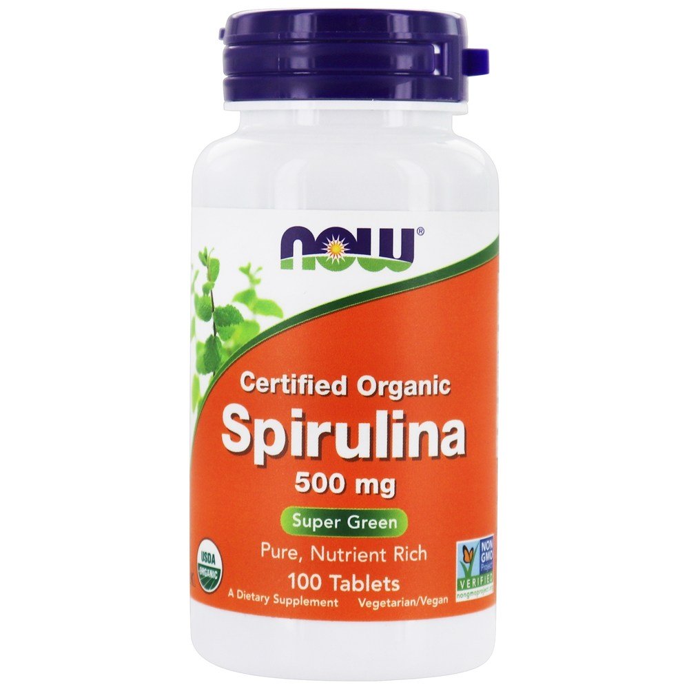 Spirulina Orgânica 500 mg. - 100 Tablets NOW Foods