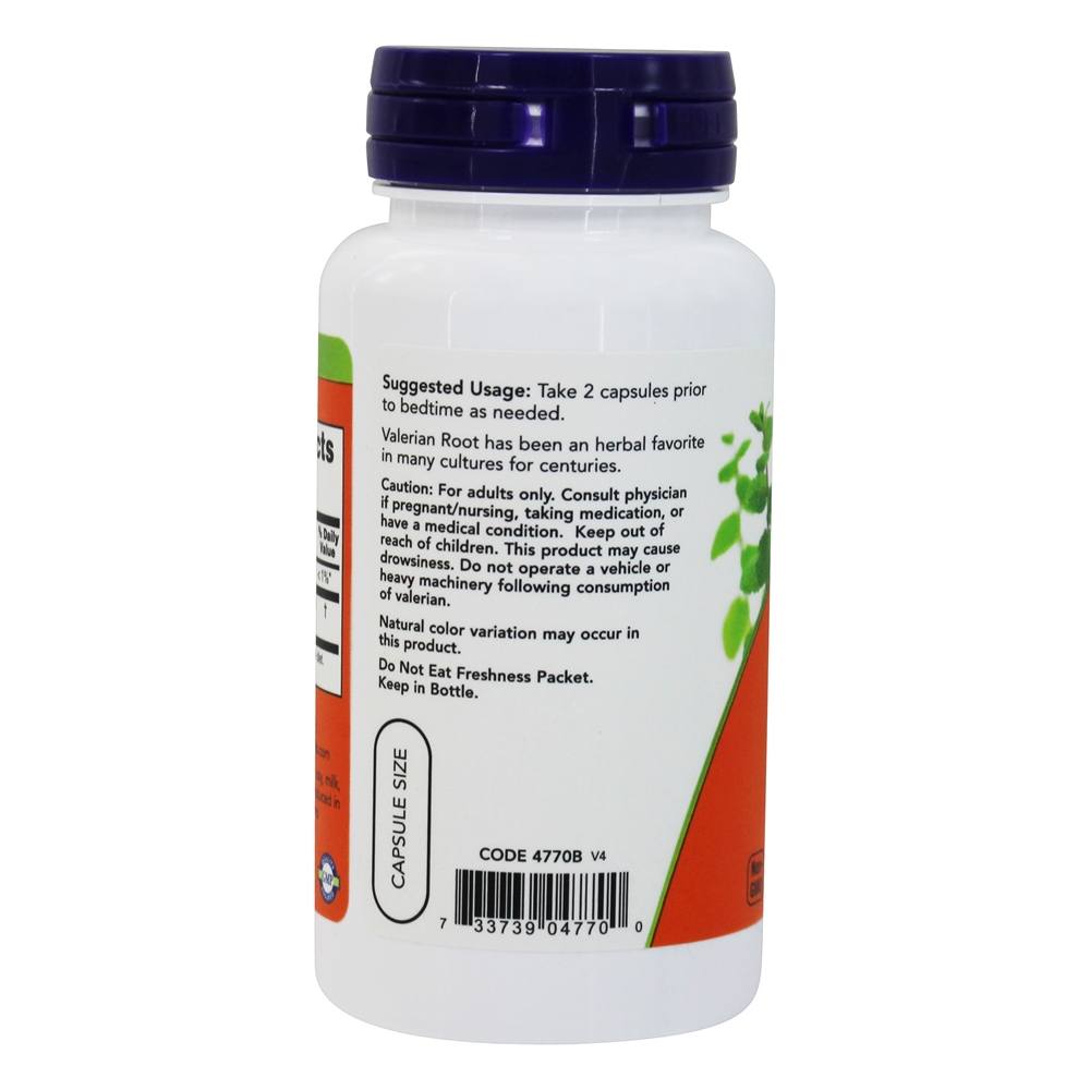 Raiz de Valeriana 500 mg. - Cápsulas 100 NOW Foods - Imagem 3