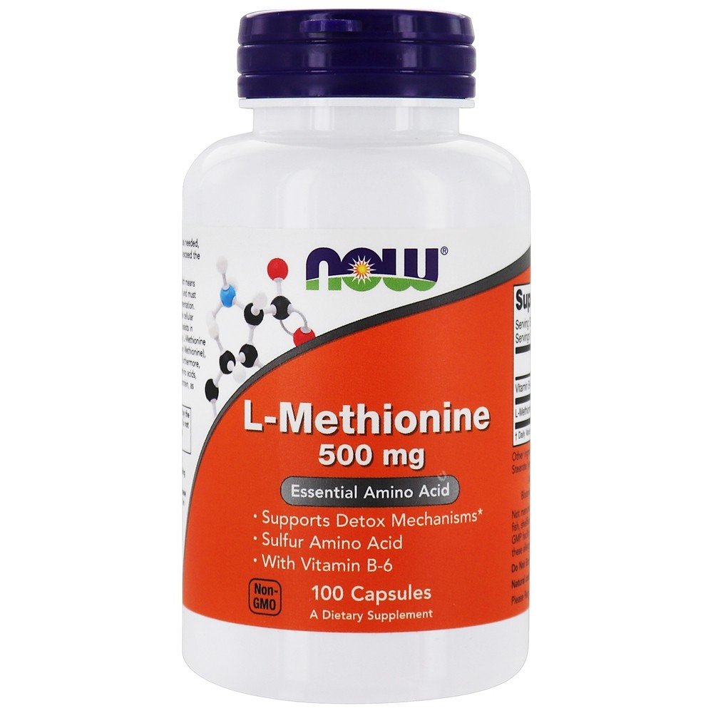 Aminoácido Essencial de L-Metionina 500 mg . - Cápsulas 100 NOW Foods