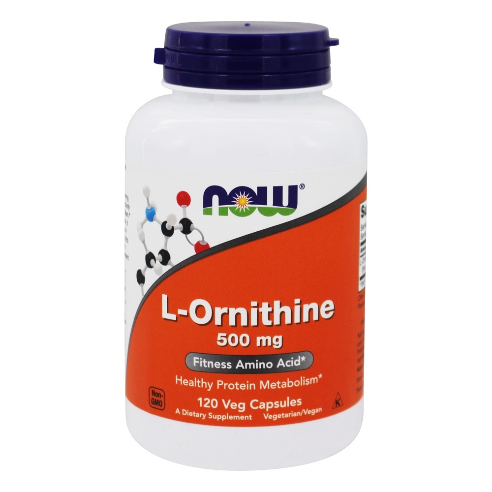 Aminoácido L-Ornitina 500 mg . - Cápsulas 120 NOW Foods