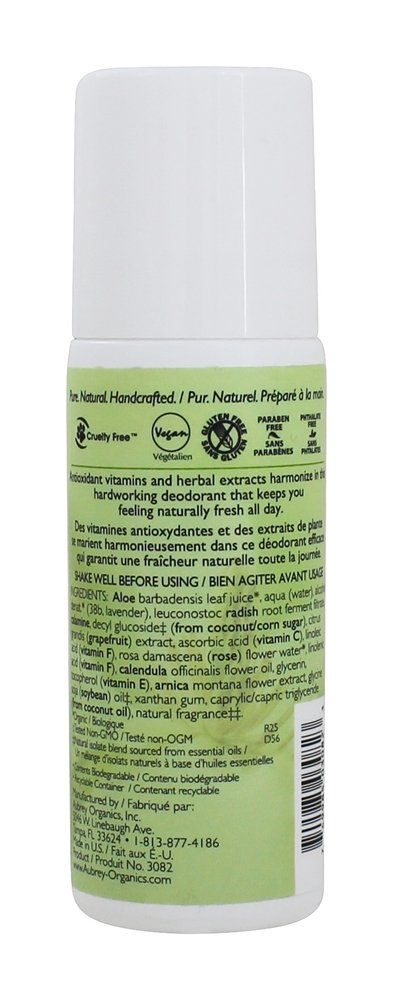 Rolo Natural E-Plus High C Em Desodorante - 3 fl. oz. Aubrey Organics - Imagem 2