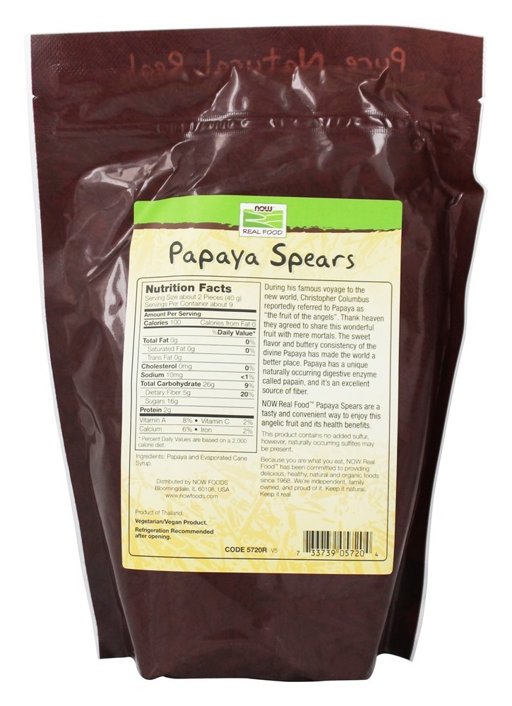 Papaia Spears - 12 oz. NOW Foods - Imagem 2
