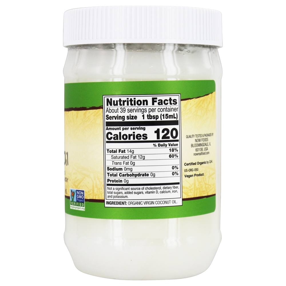 NOW Real Food Óleo de Coco Virgem Orgânico - 20 fl. oz. NOW Foods - Imagem 2