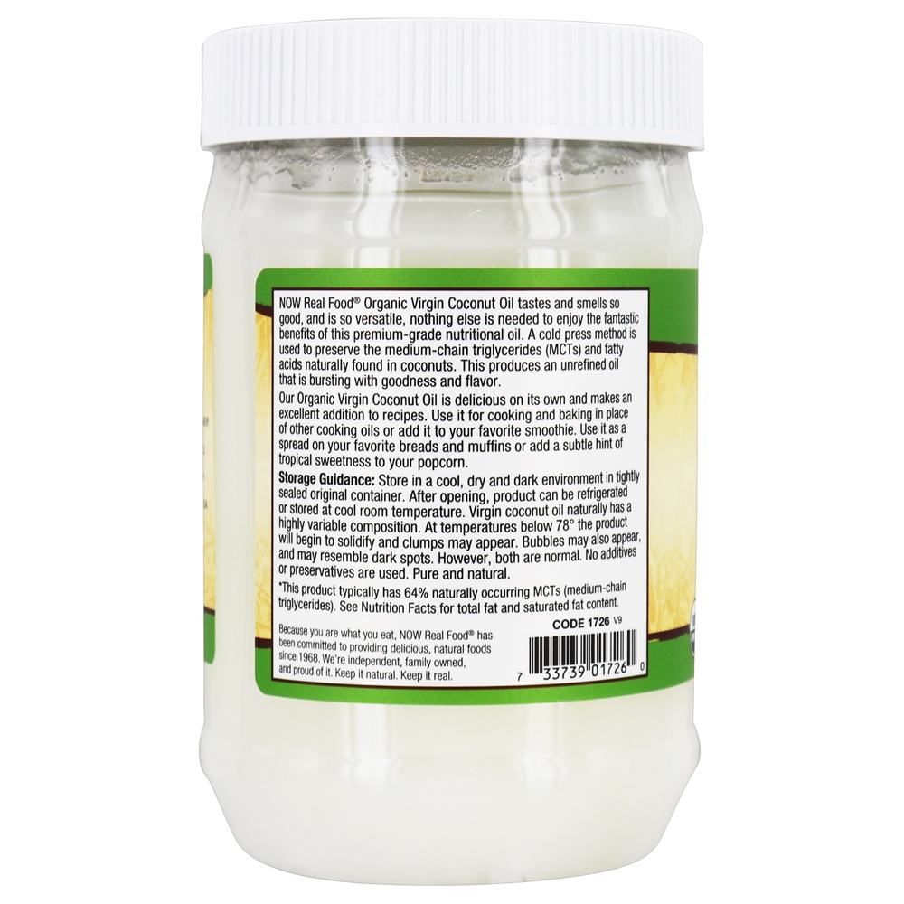 NOW Real Food Óleo de Coco Virgem Orgânico - 20 fl. oz. NOW Foods - Imagem 3
