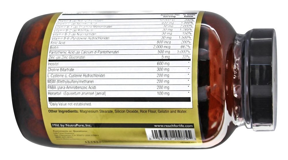 Supreme Vital Hair com MSM Suplemento Capilar - Cápsulas 120 LifeTime Vitamins - Imagem 3