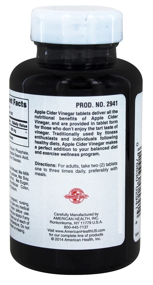 Vinagre de maçã 480 mg. - 200 Tablets American Health - Imagem 3