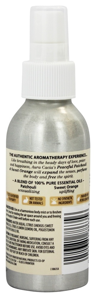Aromaterapia Névoa Para Quarto e Corpo Patchouli e Laranja Doce - 4 fl. oz. Aura Cacia - Imagem 2