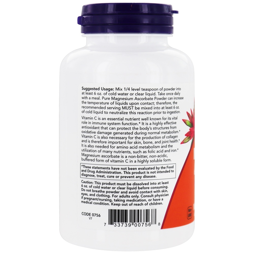 Pó de ascorbato de magnésio - 8 oz. NOW Foods - Imagem 3