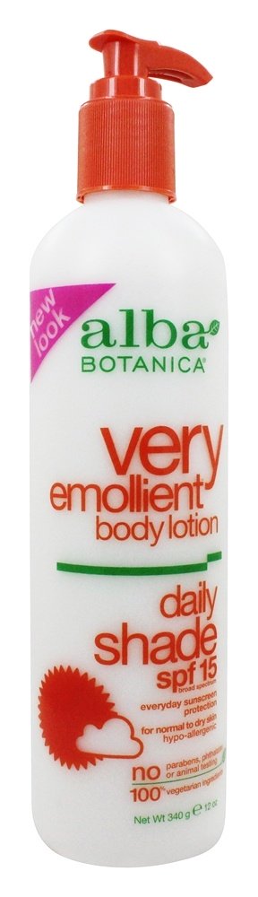 Loção Corporal Muito Emoliente Fórmula Shade Diário 15 SPF - 12 fl. oz. Alba Botanica