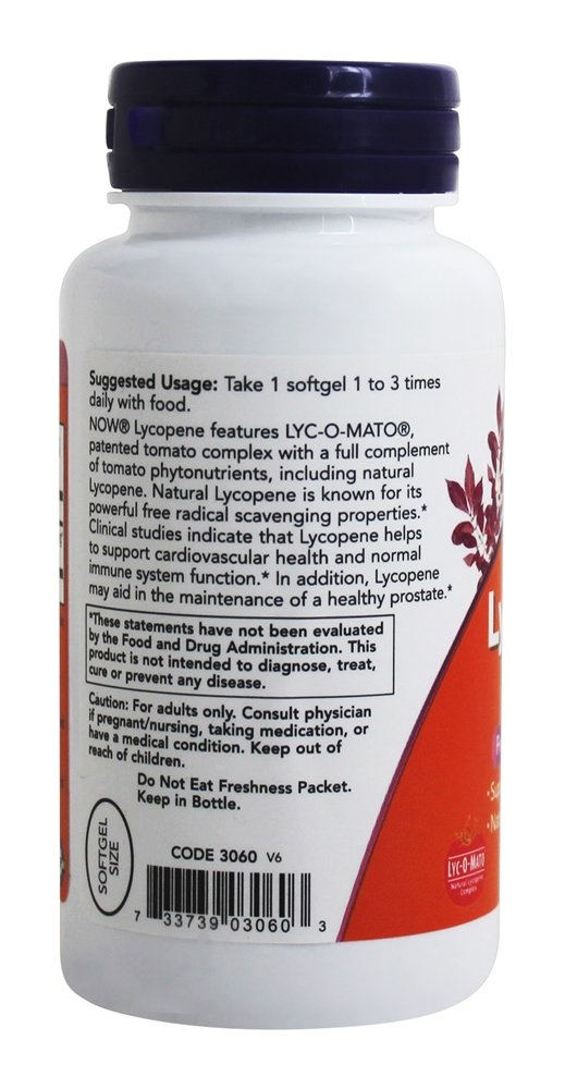 Licopeno 10 mg. - 60 Softgels NOW Foods - Imagem 3