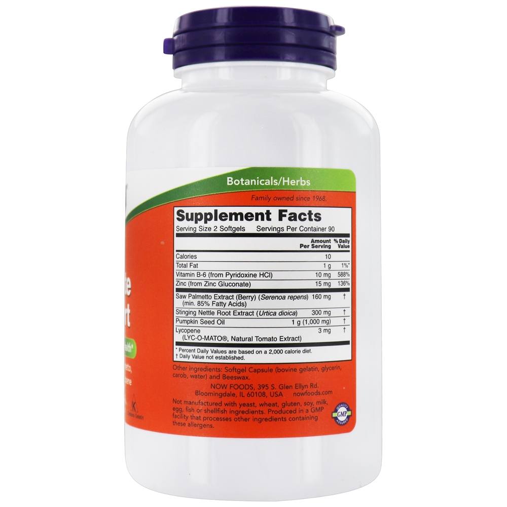 Saúde da Próstata - 180 Softgels NOW Foods - Imagem 2