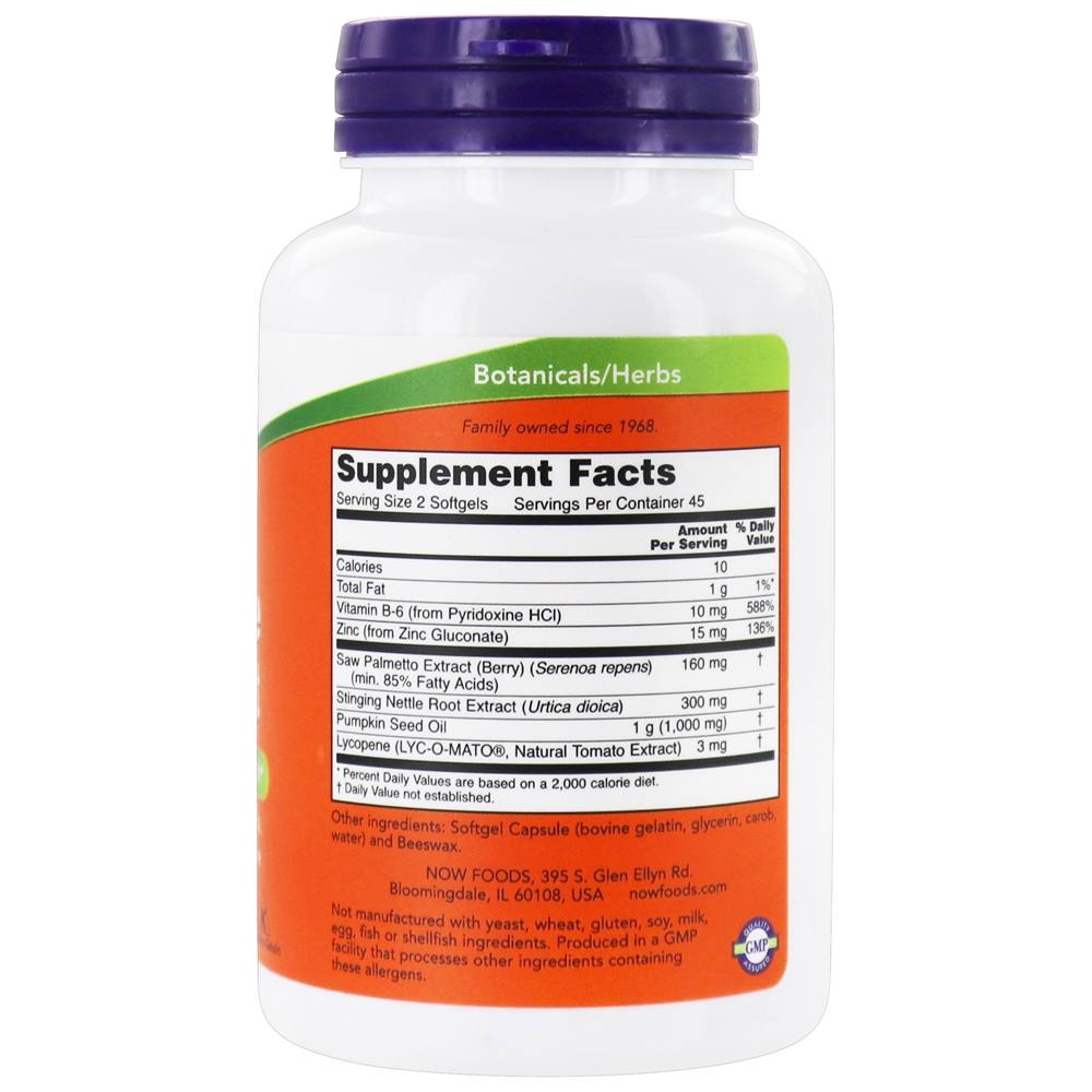 Saúde da Próstata - 90 Softgels NOW Foods - Imagem 2