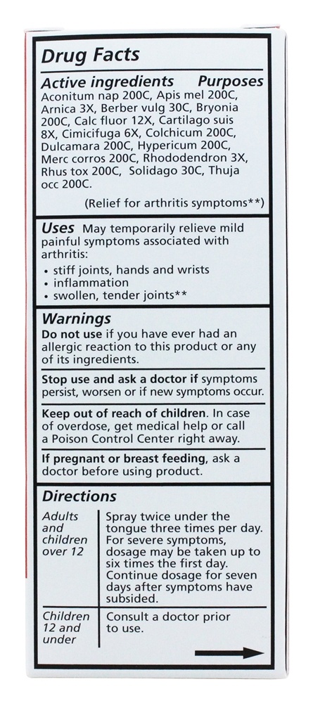 Artrite com Spray Oral Homeopático para Cartilagem - 1 fl. oz. Liddell Laboratories - Imagem 2