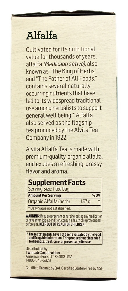 Sem cafeína folha de alfafa - 24 Saquinhos de Chá Alvita - Imagem 2