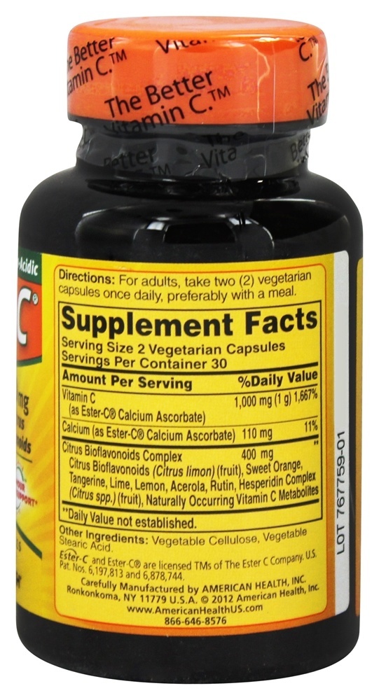 Éster C com Bioflavonóides Cítricos 500 mg. - Cápsulas vegetarianas 60 American Health - Imagem 2