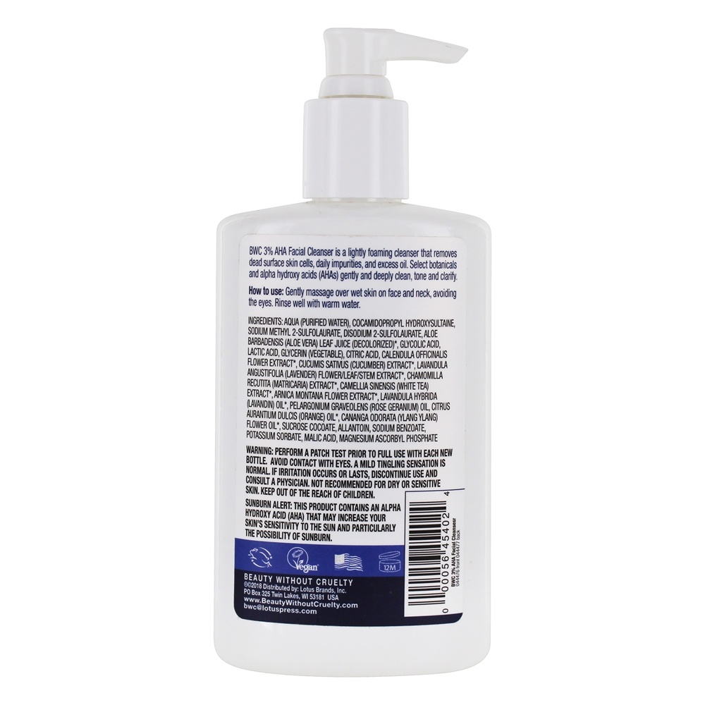 Limpeza Facial 3 % Complexo AHA - 8.5 fl. oz. Beauty Without Cruelty - Imagem 2