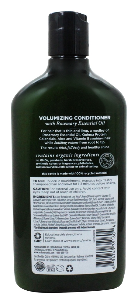 Condicionador Volumizing Rosemary - 11 fl. oz. Avalon Organics - Imagem 2