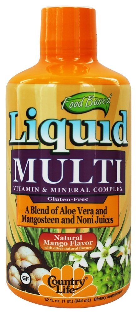 Líquido Múltiplas Vitamina & Mineral Complexo Natural Manga Sabor - 32 fl. oz. Country Life