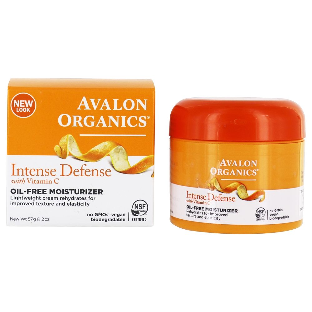 Defesa Intensa Hidratante Facial Oil-Free com Vitamina C - 2 oz. (Anteriormente Defesa contra o envelhecimento da pele, nutritiva) Avalon Organics