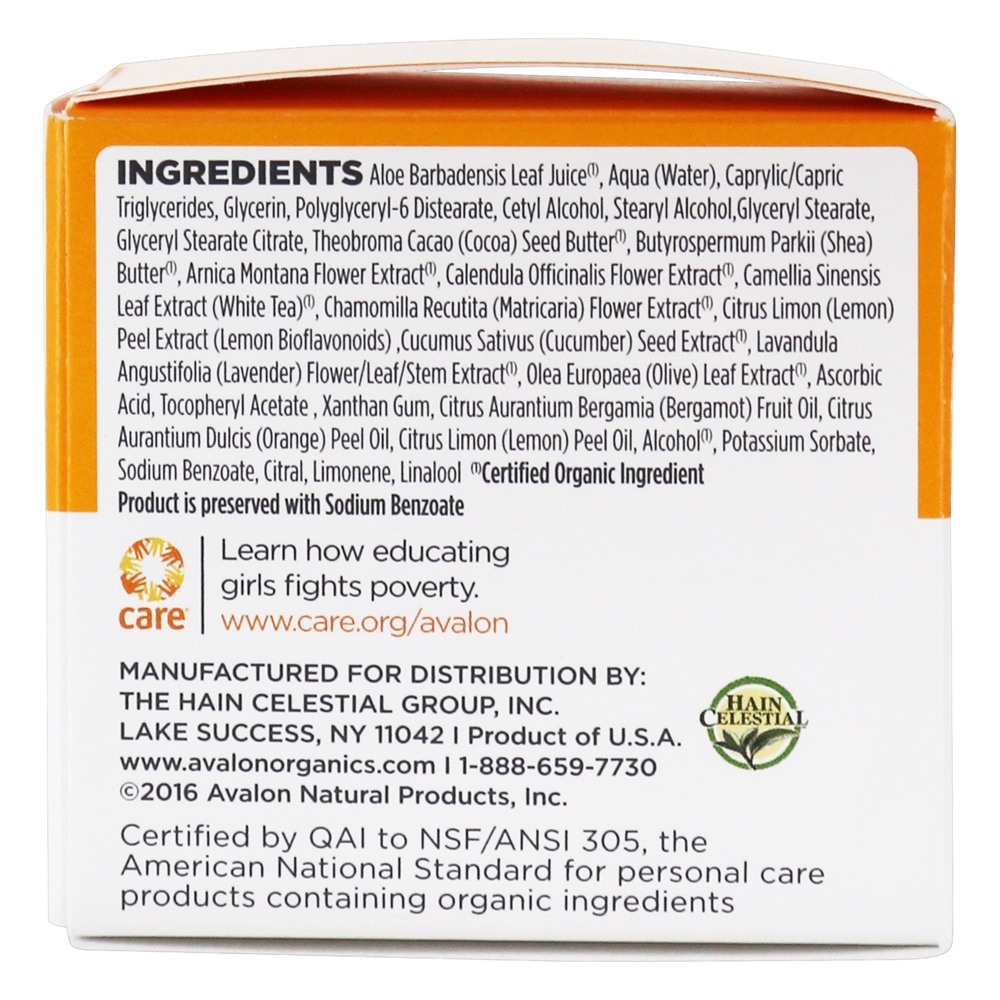 Defesa Intensa Hidratante Facial Oil-Free com Vitamina C - 2 oz. (Anteriormente Defesa contra o envelhecimento da pele, nutritiva) Avalon Organics - Imagem 3