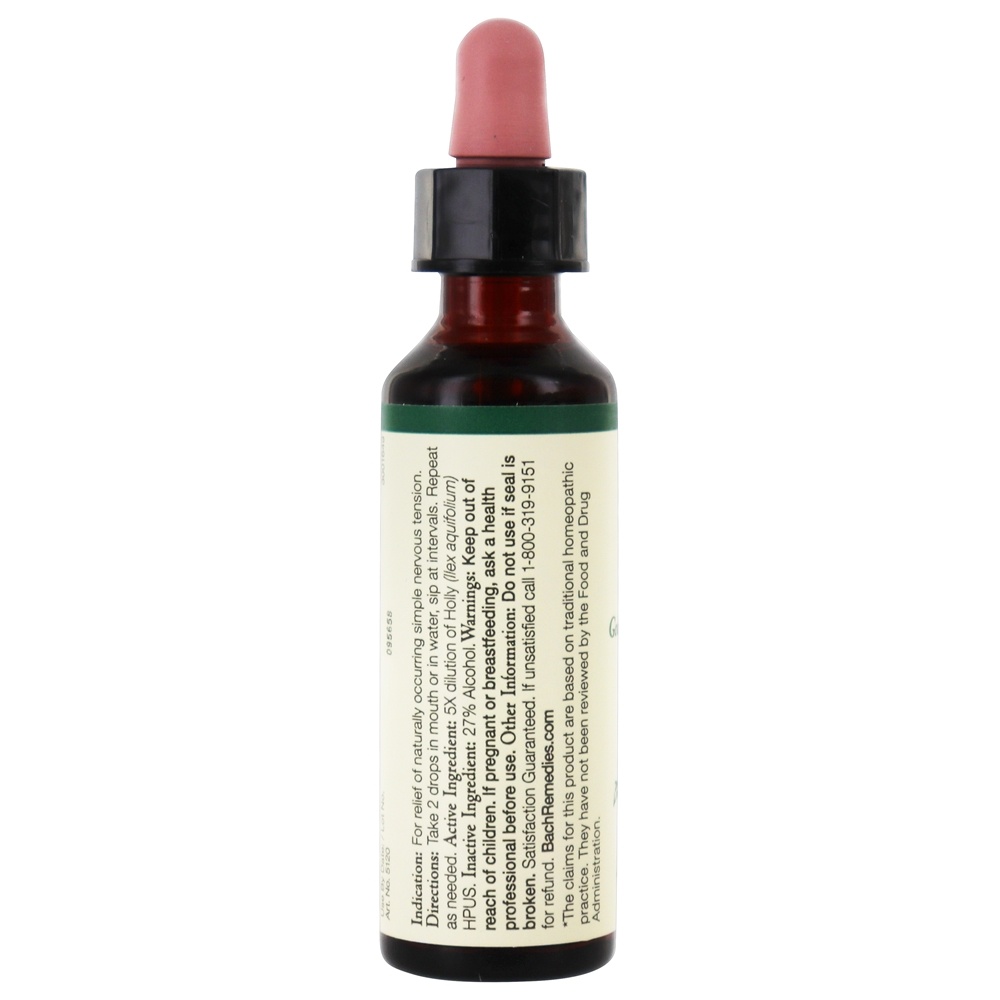 Bach flor Original remédio conta-gotas Holly Flower Essence - 20 ml. Bach - Imagem 2