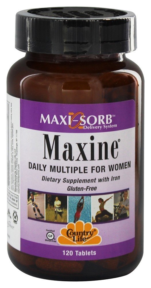 Maxi-Sorveira Maxine Diário Múltiplo Para Mulheres com Ferro - 120 comprimidos anteriormente chamados ( Country Life mulheres) Country Life