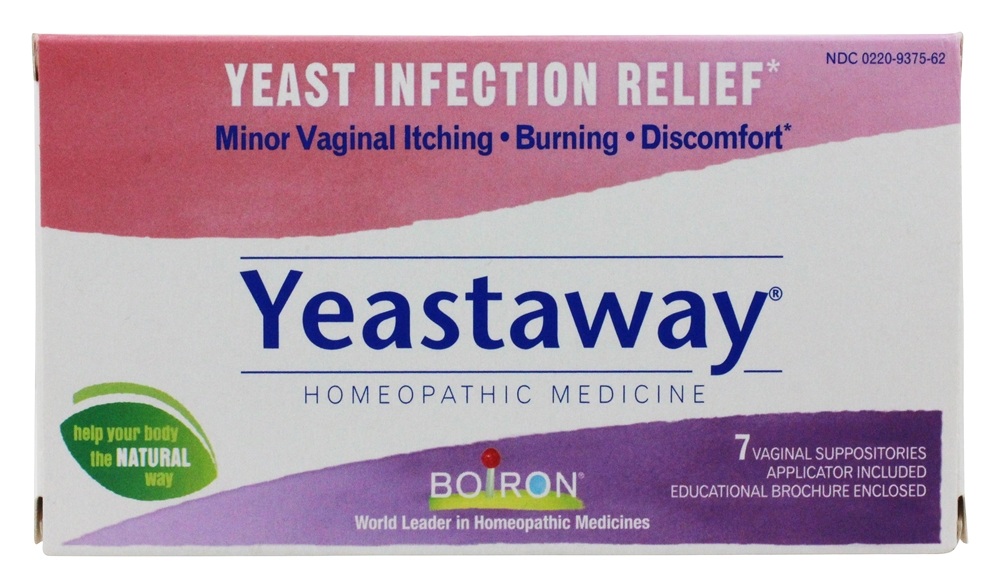 Medicamento homeopático Yeastaway para alívio de infecções fúngicas - 7 Supositórios Boiron