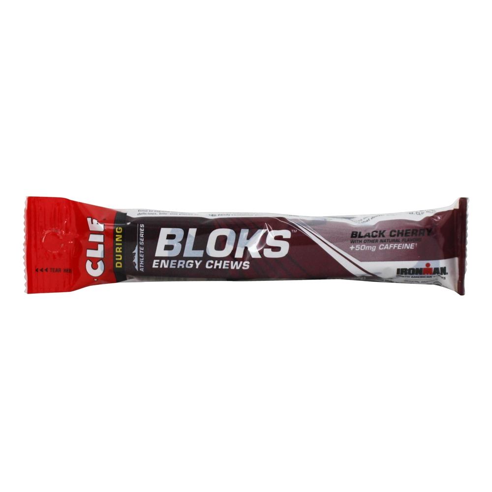 Tiro Blok Eletrólito Mastiga com 50mg Cafeína Preto Cereja - 6 Mastiga Clif Bar