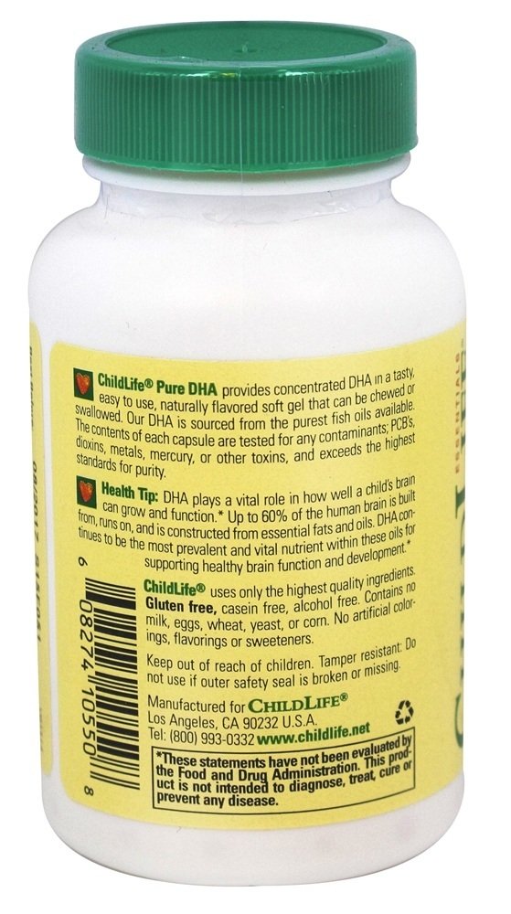 Pure DHA em Tabletes Mastigáveis Sabor de Frutas 250 mg. - 90 Softgels Child Life Essentials - Imagem 3