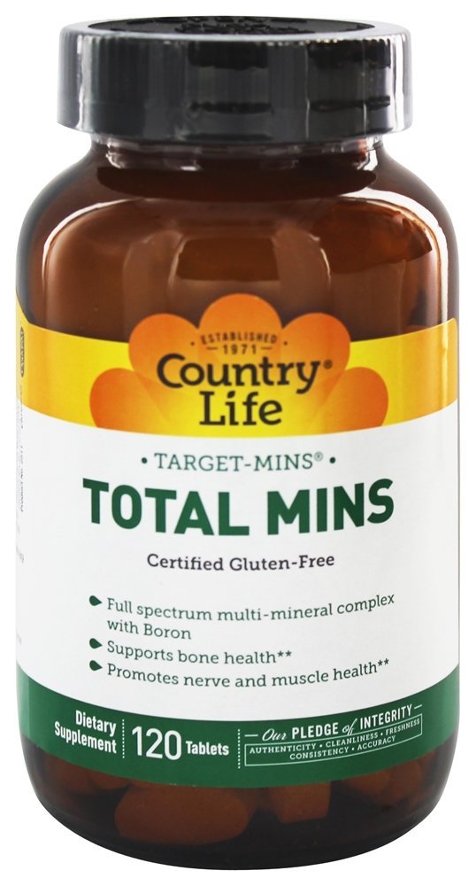 Alvo-Min Total Min Múltiplas-Mineral Complexo com Boro - 120 Comprimidos vegetarianos Country Life