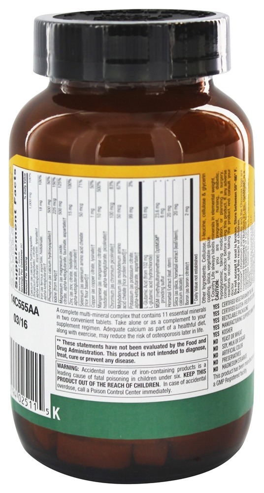 Alvo-Min Total Min Múltiplas-Mineral Complexo com Boro - 120 Comprimidos vegetarianos Country Life - Imagem 2