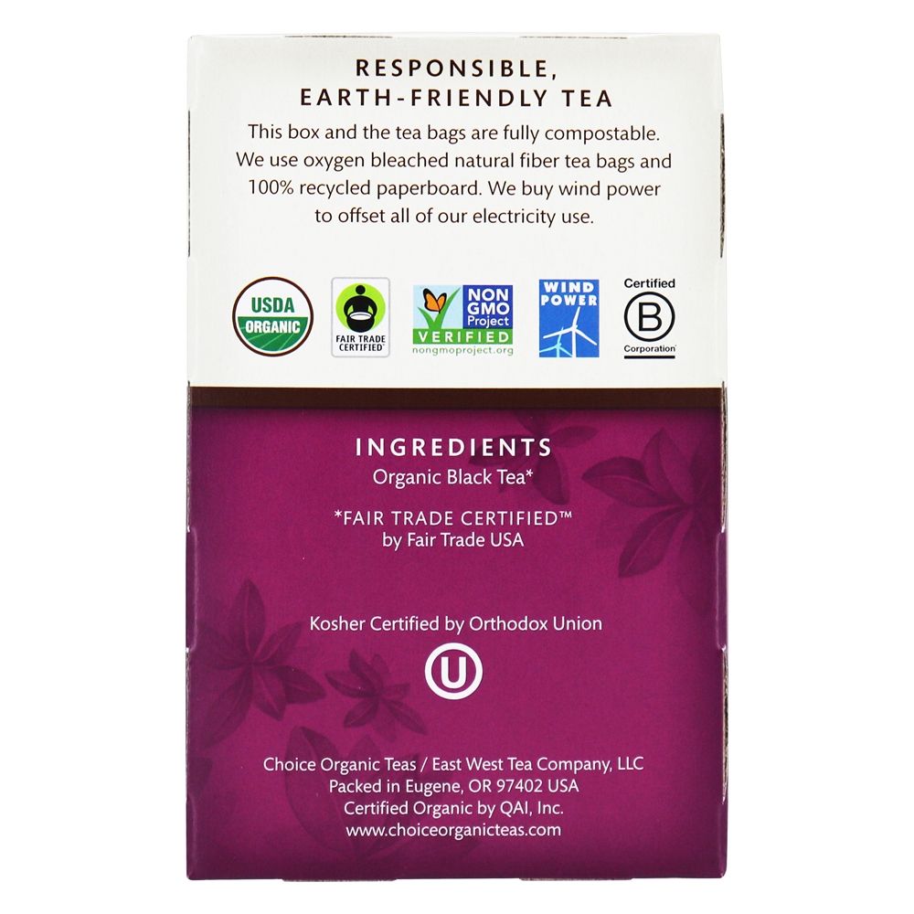 Chá de café da manhã inglês orgânico - 16 Saquinhos de Chá Choice Organic Teas - Imagem 2