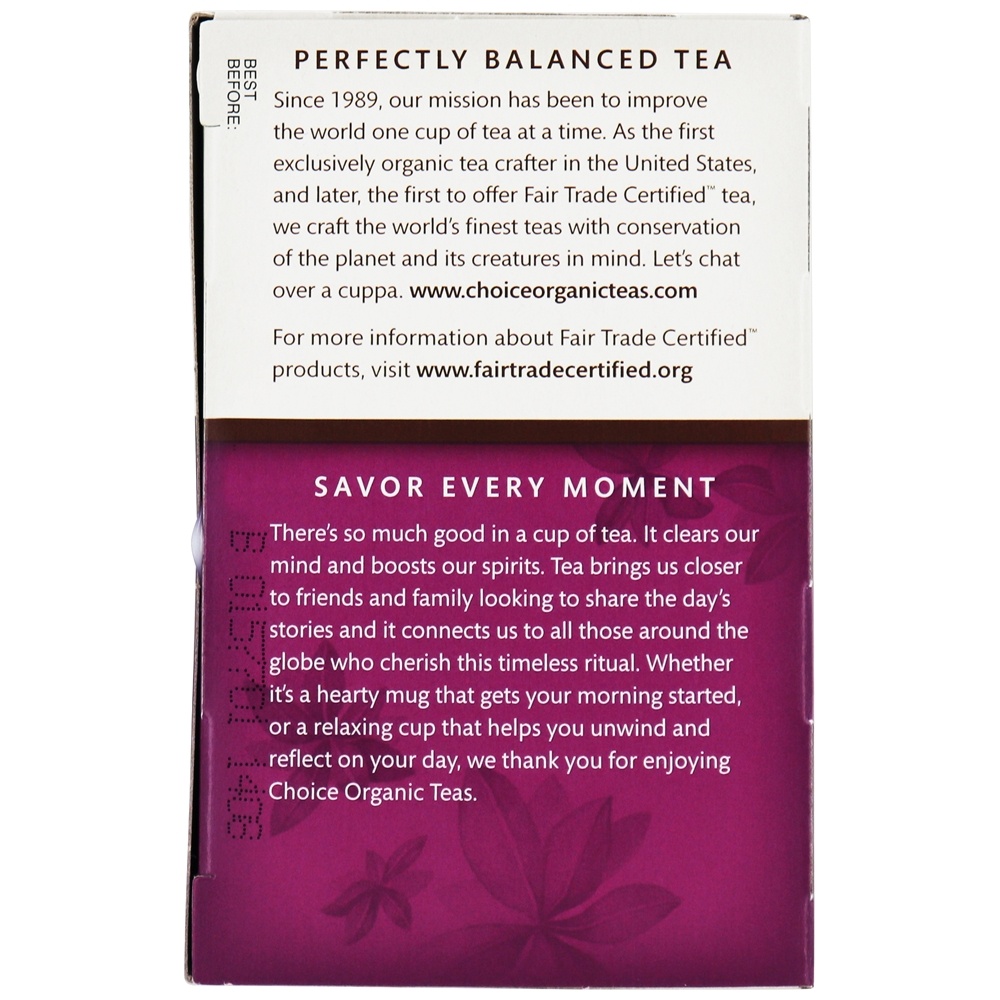 Chá de café da manhã inglês orgânico - 16 Saquinhos de Chá Choice Organic Teas - Imagem 4