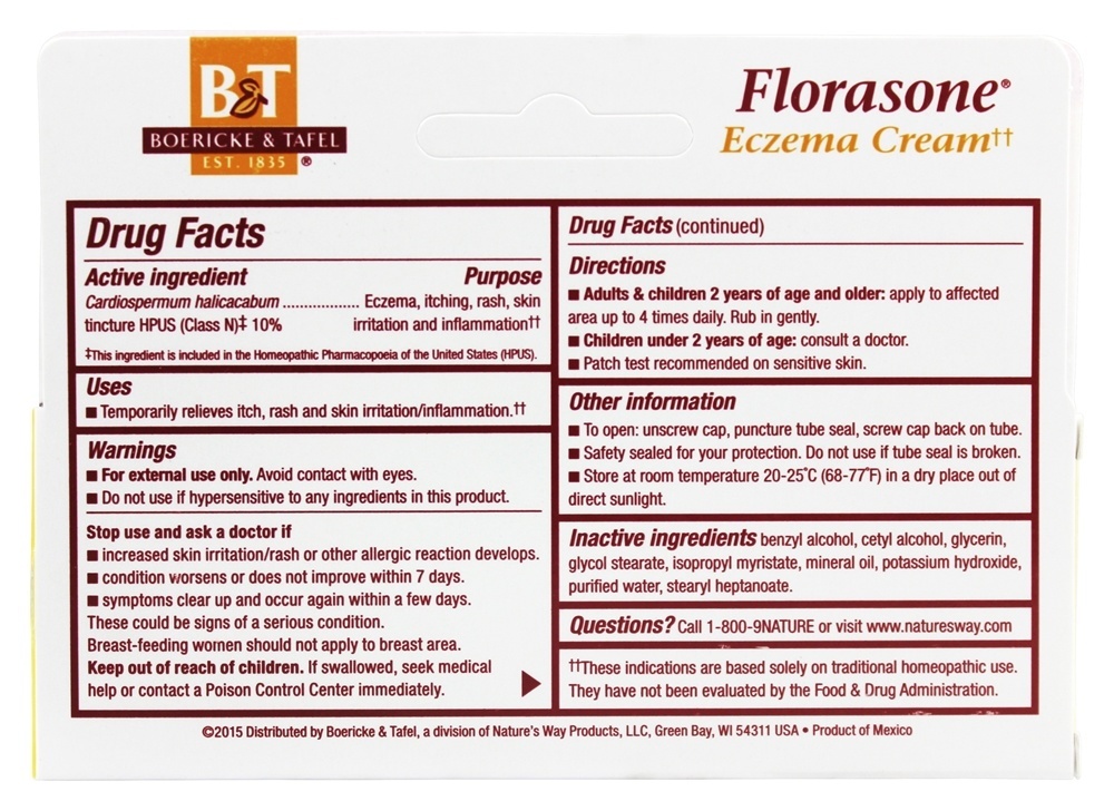 Florasone Cardiospermum Cream - 1 oz. Boericke & Tafel - Imagem 2