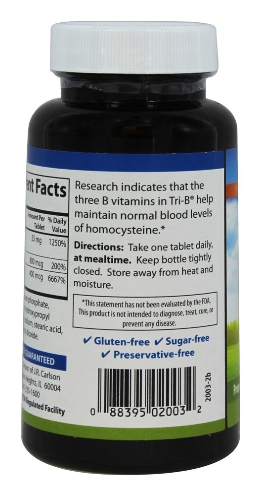 Fórmula Tri Homocisteína B - 360 Tablets Carlson Labs - Imagem 3