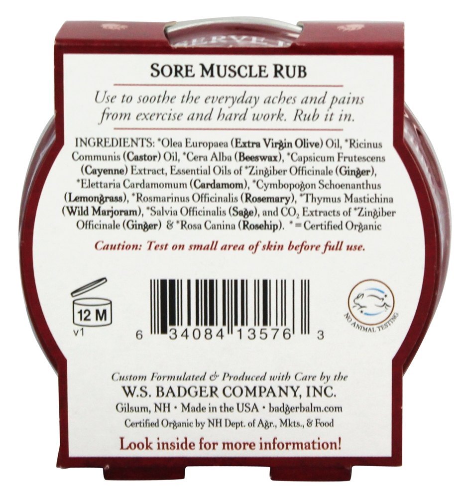 Ferida Músculo Esfregar Pimenta de Caiena & Gengibre - 2 oz. Badger - Imagem 2
