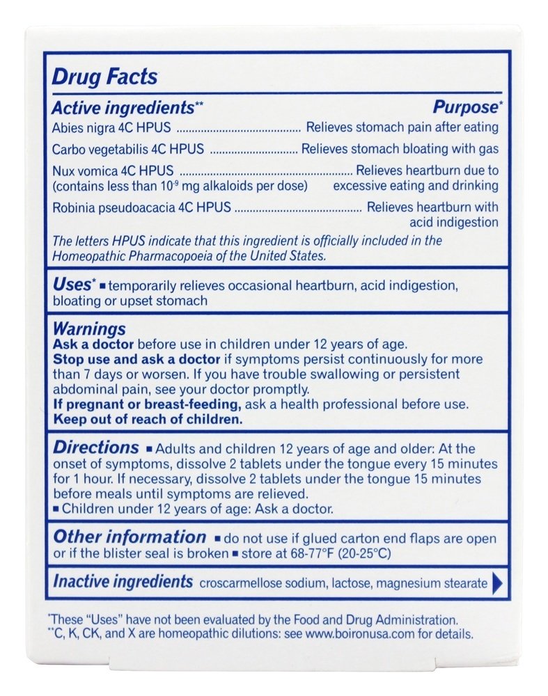 Acidil Homeopathic Medicine para Indigestão - 60 Tablets Boiron - Imagem 2