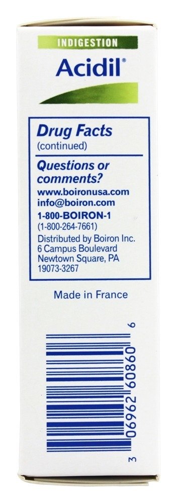 Acidil Homeopathic Medicine para Indigestão - 60 Tablets Boiron - Imagem 3