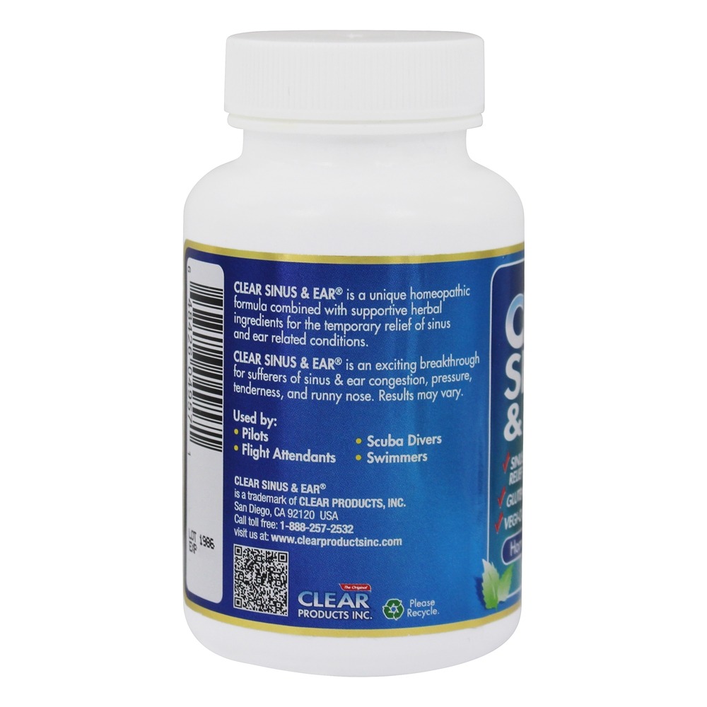 Clear Sinus & Ear Homeopático / Herbal Relief Formula - Cápsulas 60 Clear Products - Imagem 3